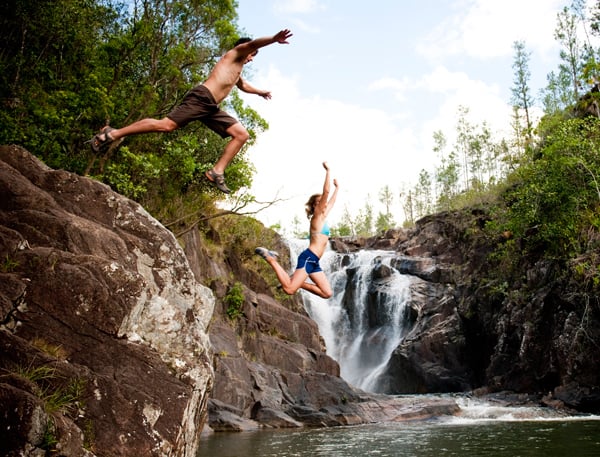 teva waterfall jump outdoors