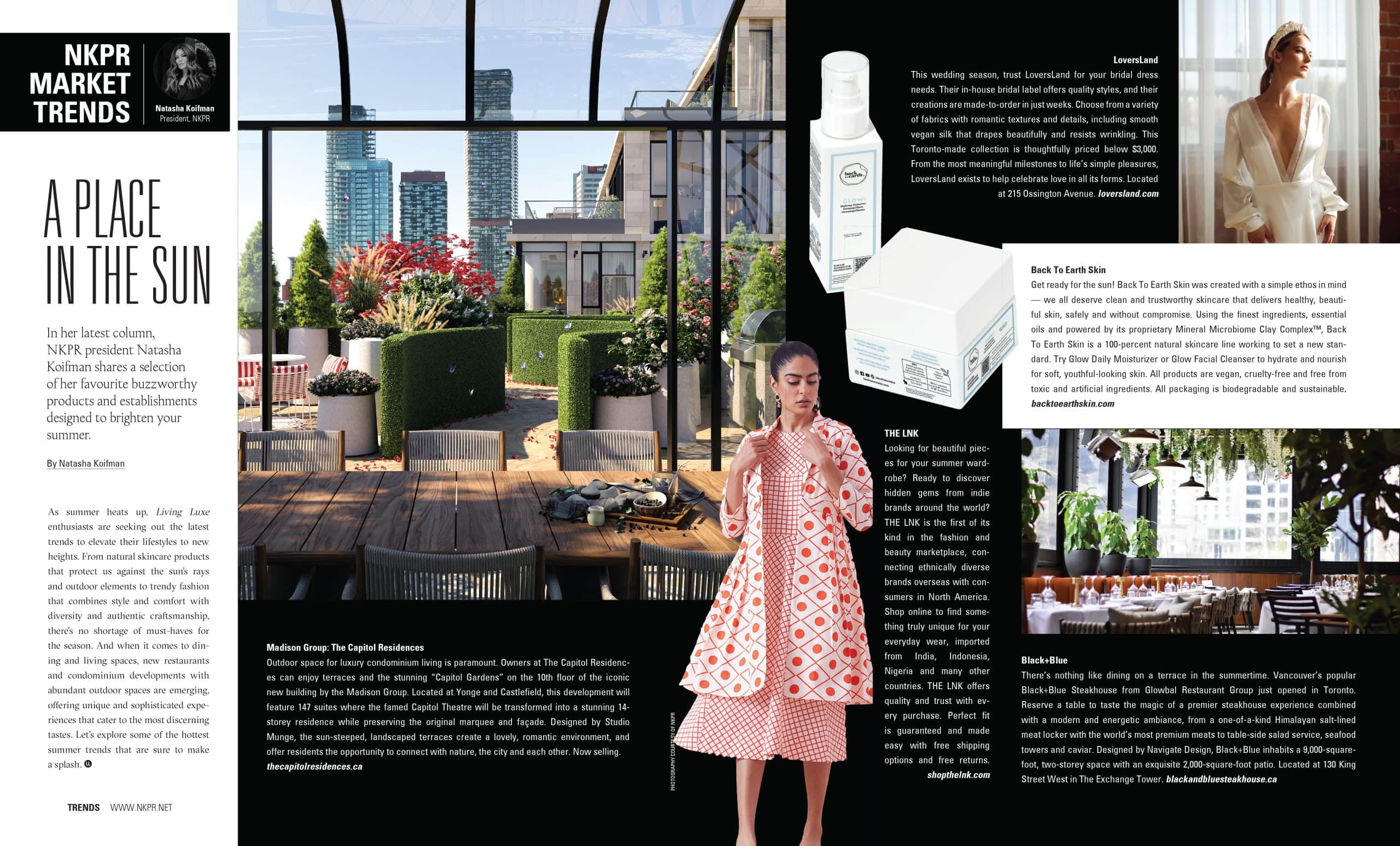 NKPR market trends page in the latest edition of Living Luxe Magazine.